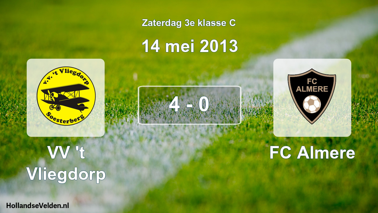 Total number of matches played: VV 't Vliegdorp - FC Almere 4 - 0 (14 May 2013)