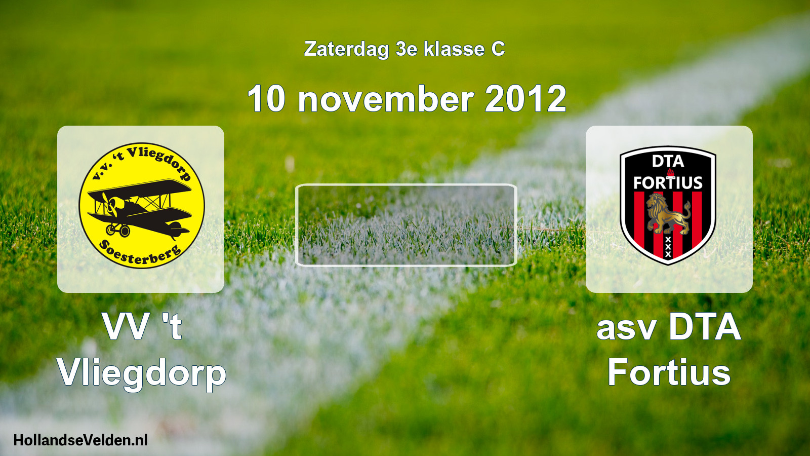 Scheduled Match: VV 't Vliegdorp - asv DTA Fortius (10 November 2012)