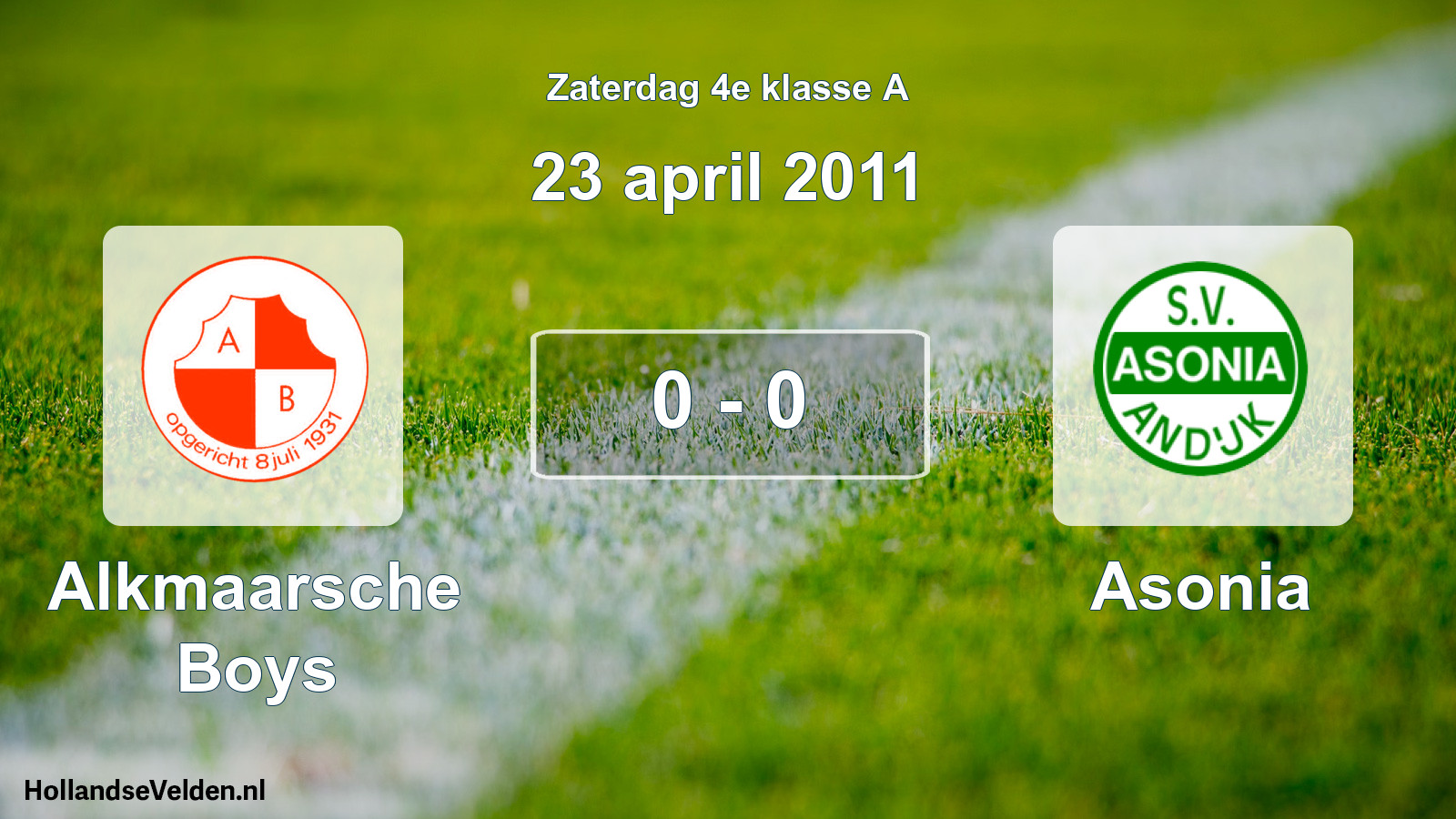 Total number of matches played: Alkmaarsche Boys - Asonia 0 - 0 (23 April 2011)