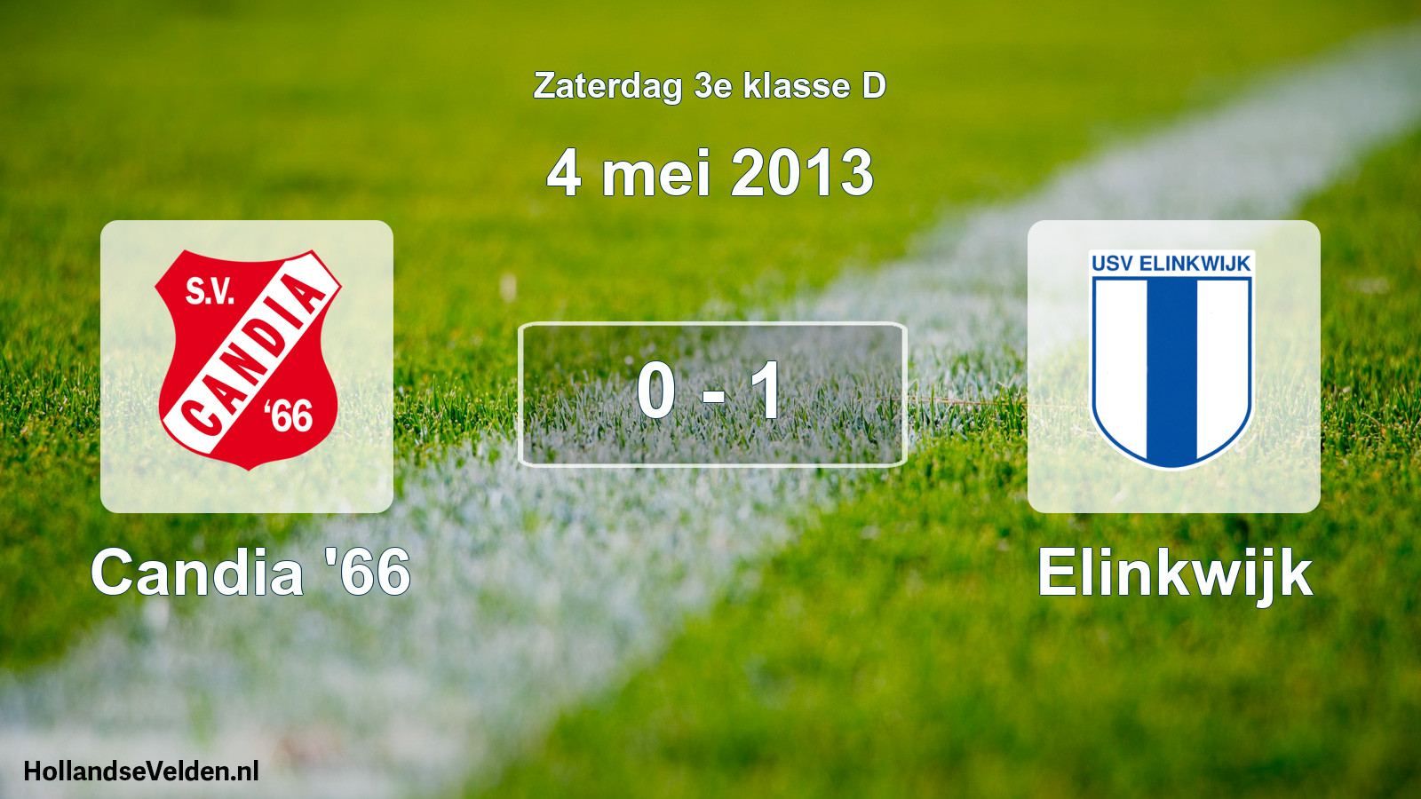 Total number of matches played: Candia '66 - Elinkwijk 0 - 1 (4 May 2013)