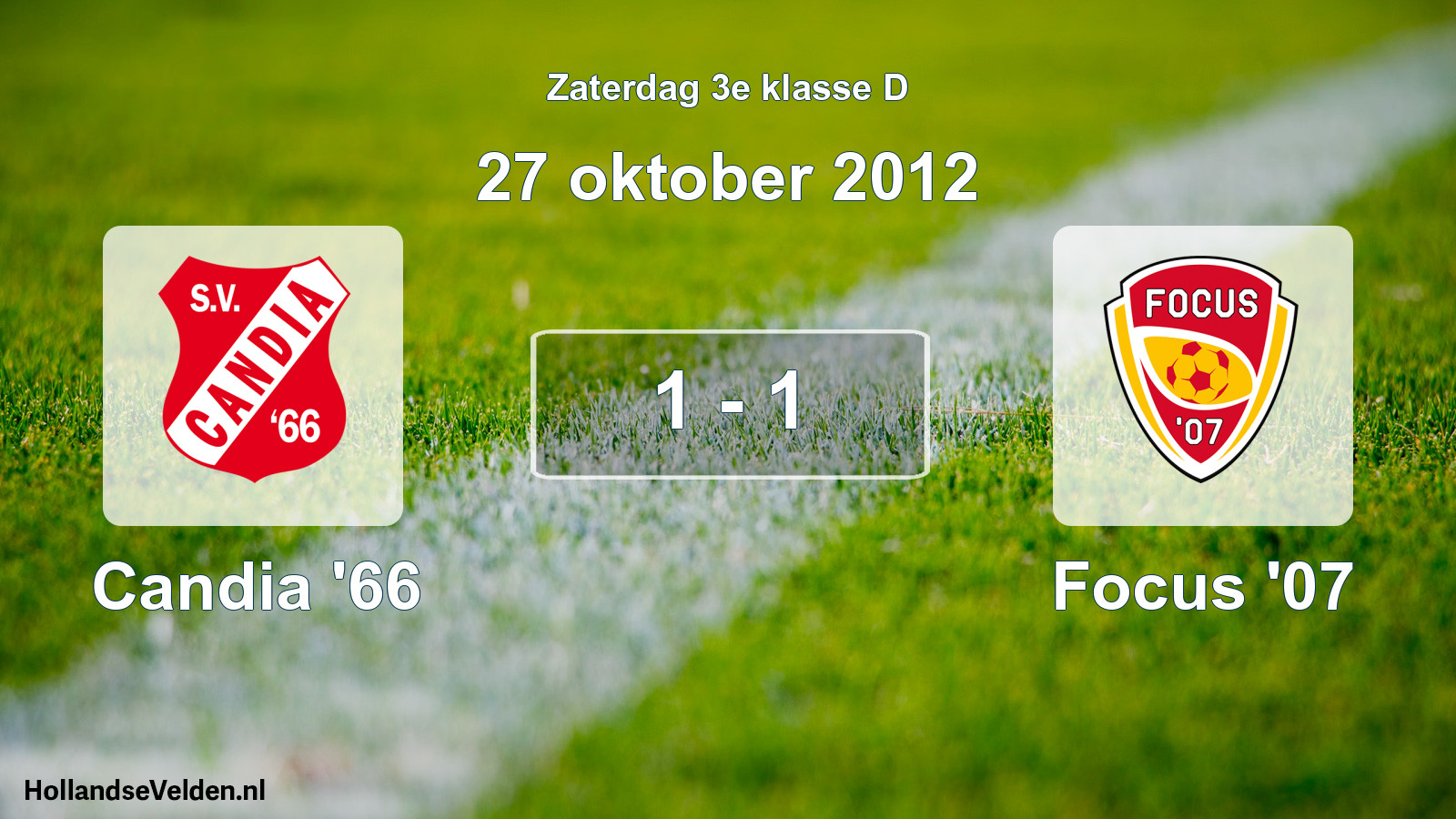 Total number of matches played: Candia '66 - Focus '07 1 - 1 (27 October 2012)