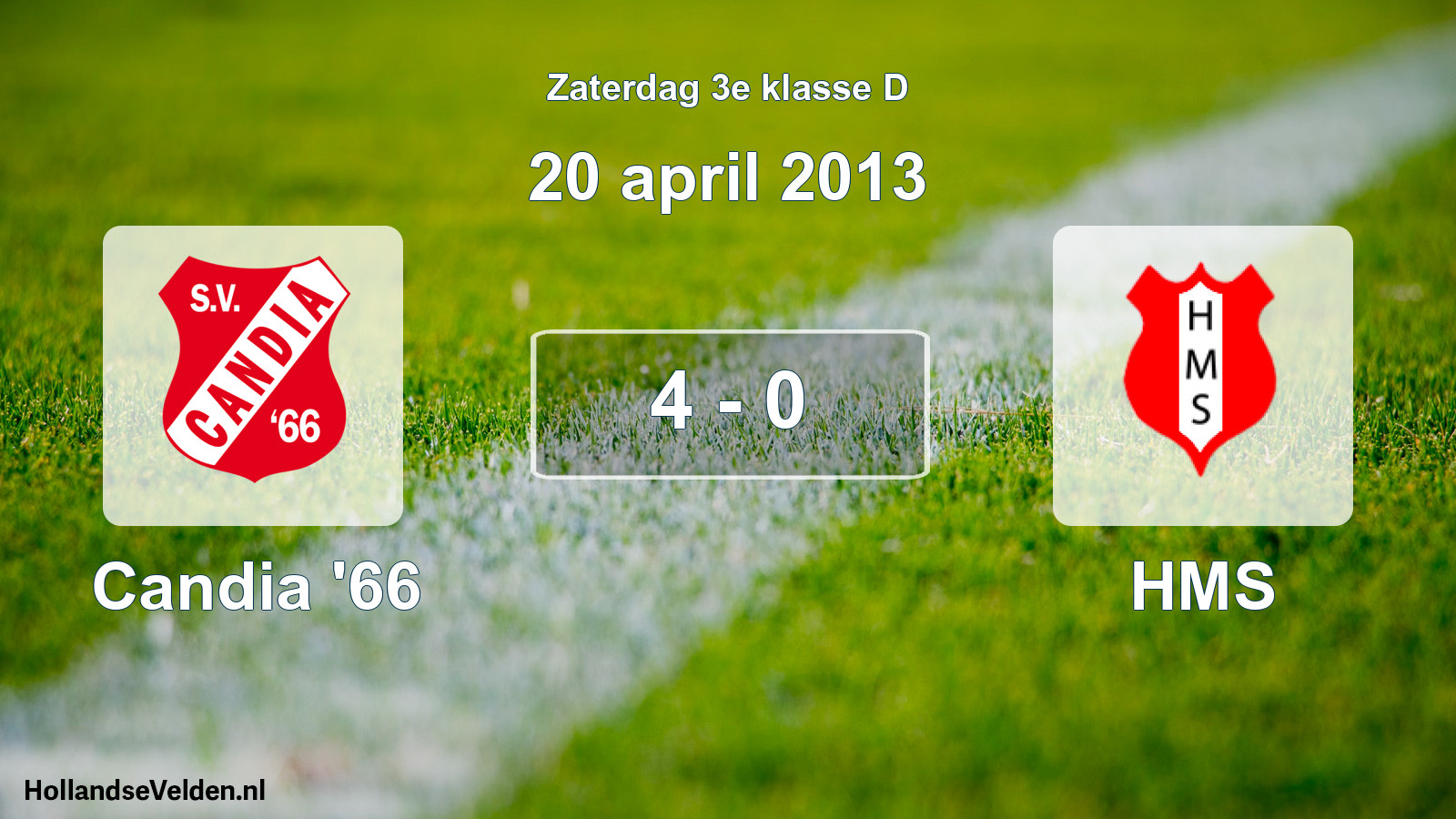 Total number of matches played: Candia '66 - HMS 4 - 0 (20 April 2013)