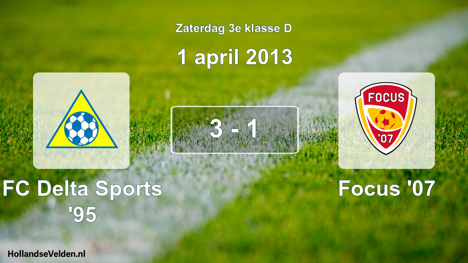 Total number of matches played: FC Delta Sports '95 - Focus '07 3 - 1 (1 April 2013)
