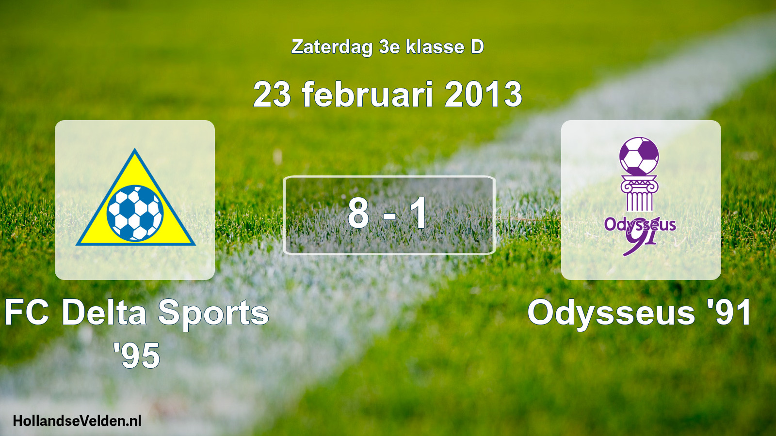 Total number of matches played: FC Delta Sports '95 - Odysseus '91 8 - 1 (23 February 2013)