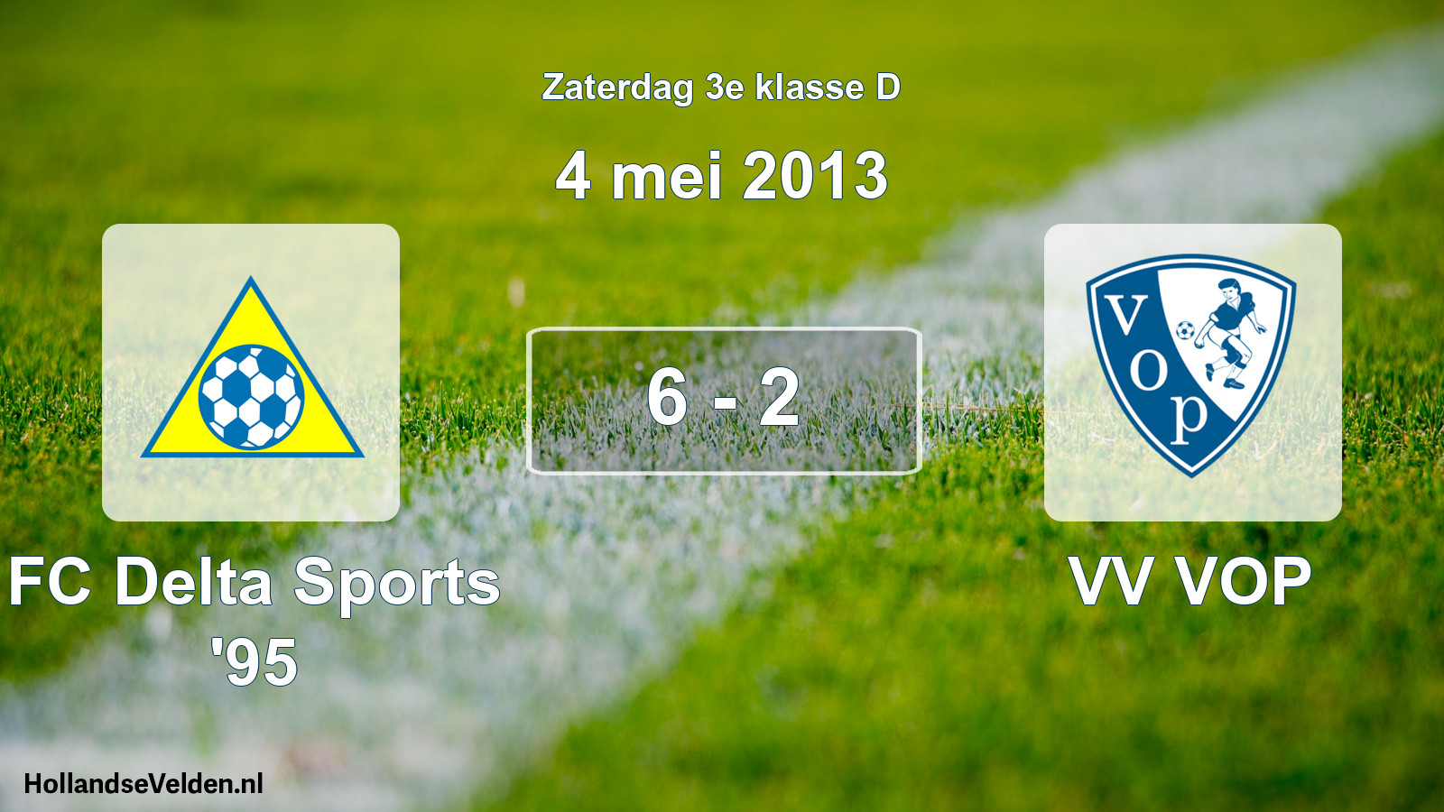 Total number of matches played: FC Delta Sports '95 - VV VOP 6 - 2 (4 May 2013)