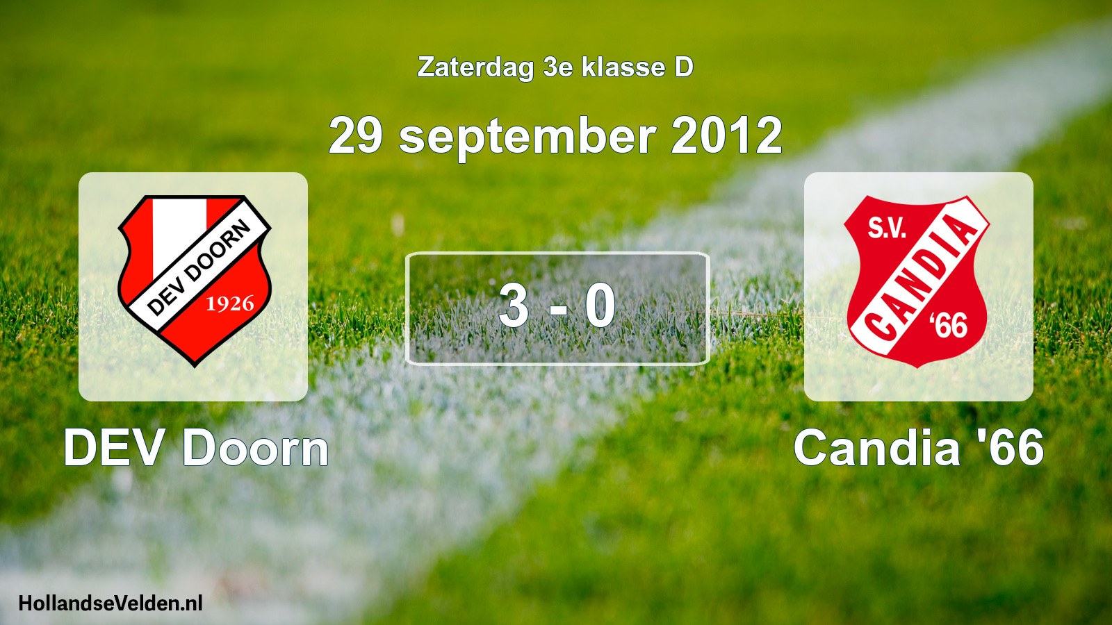 Total number of matches played: DEV Doorn - Candia '66 3 - 0 (29 September 2012)