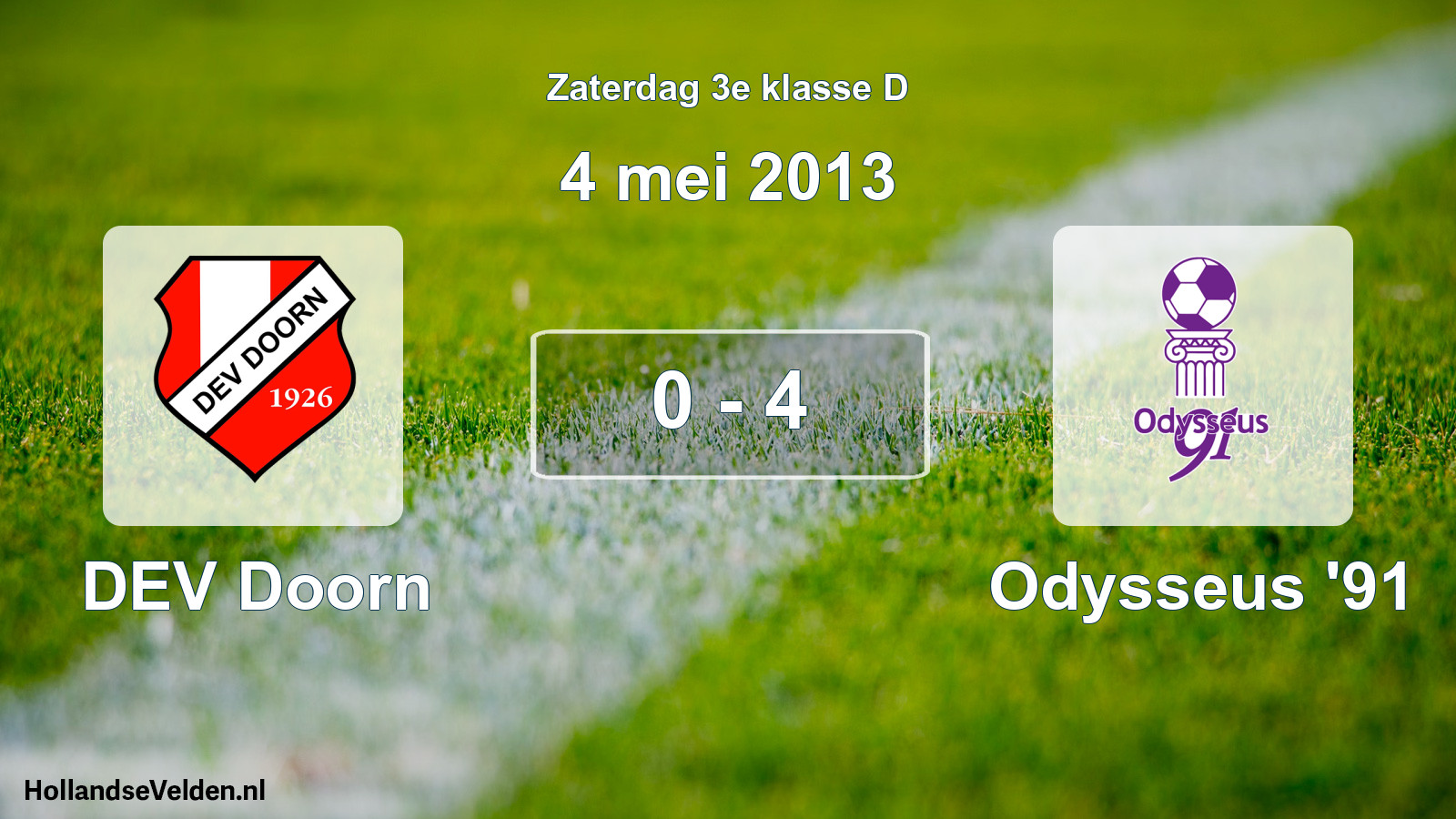 Total number of matches played: DEV Doorn - Odysseus '91 0 - 4 (4 May 2013)