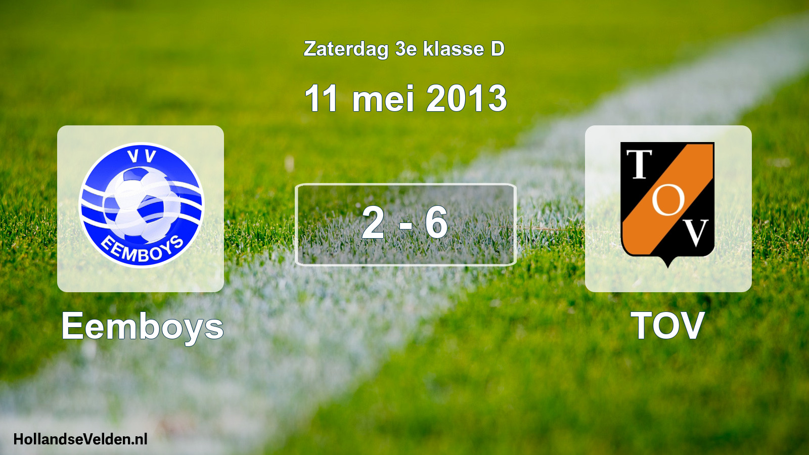 Total number of matches played: Eemboys - TOV 2 - 6 (11 May 2013)
