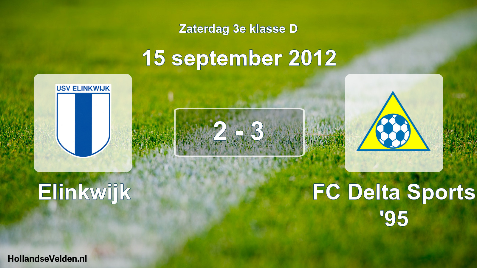 Total number of matches played: Elinkwijk - FC Delta Sports '95 2 - 3 (15 September 2012)