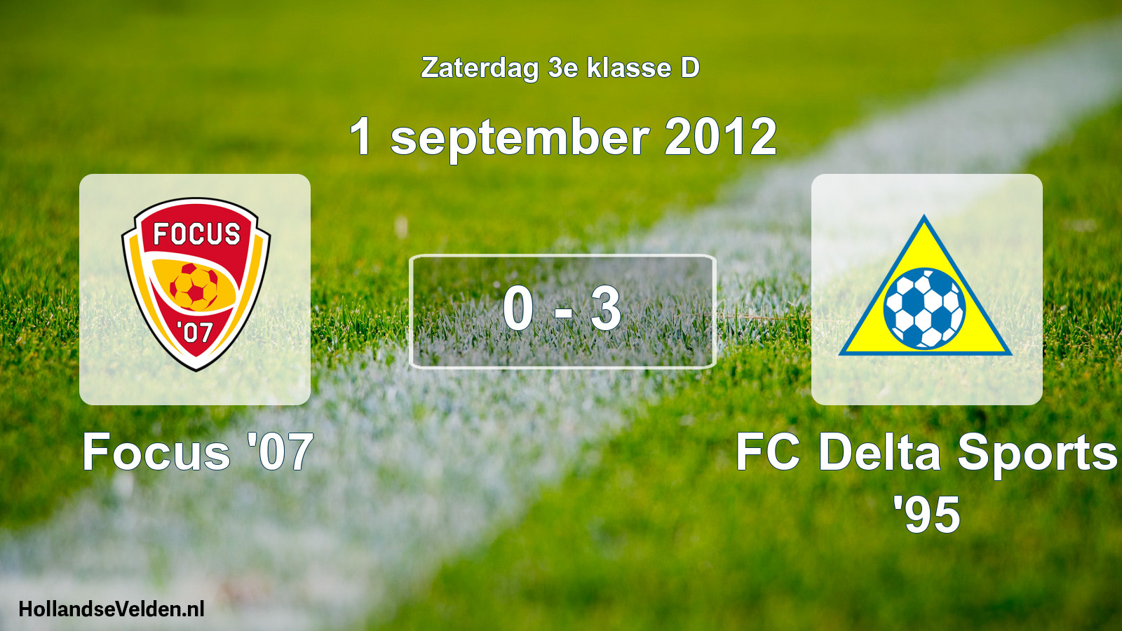 Total number of matches played: Focus '07 - FC Delta Sports '95 0 - 3 (1 September 2012)