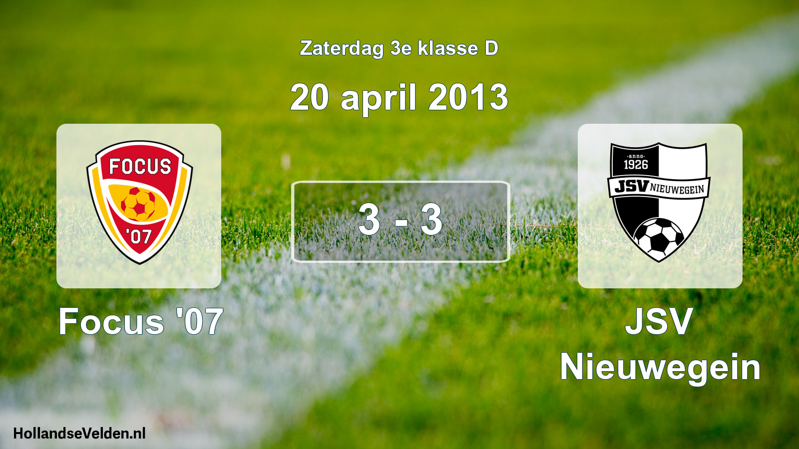 Total number of matches played: Focus '07 - JSV Nieuwegein 3 - 3 (20 April 2013)