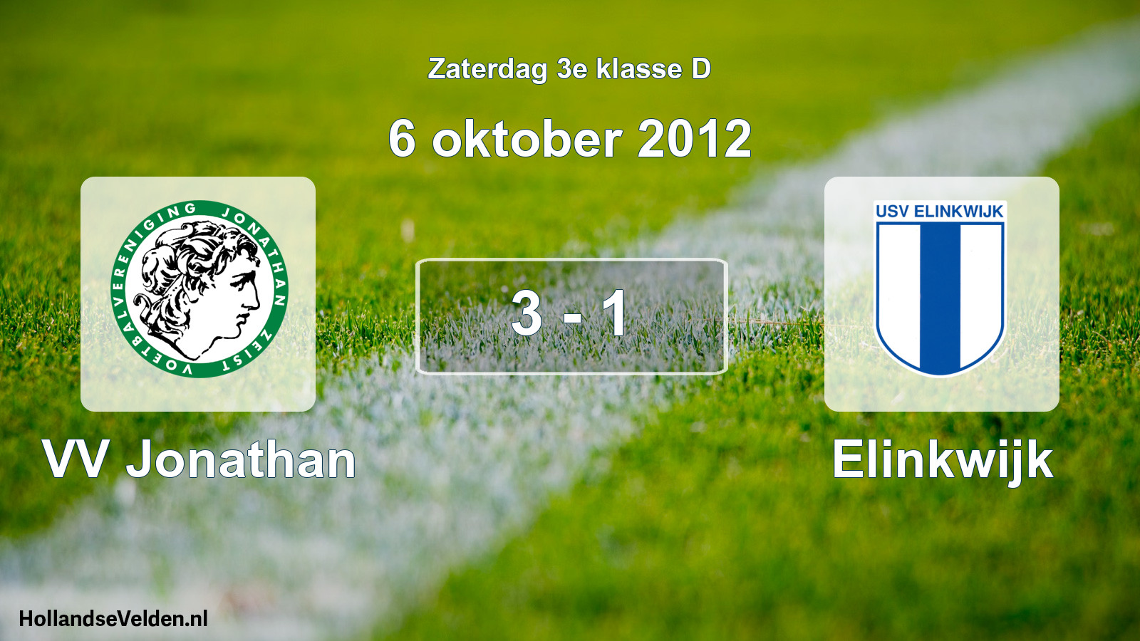 Total number of matches played: VV Jonathan - Elinkwijk 3 - 1 (6 October 2012)