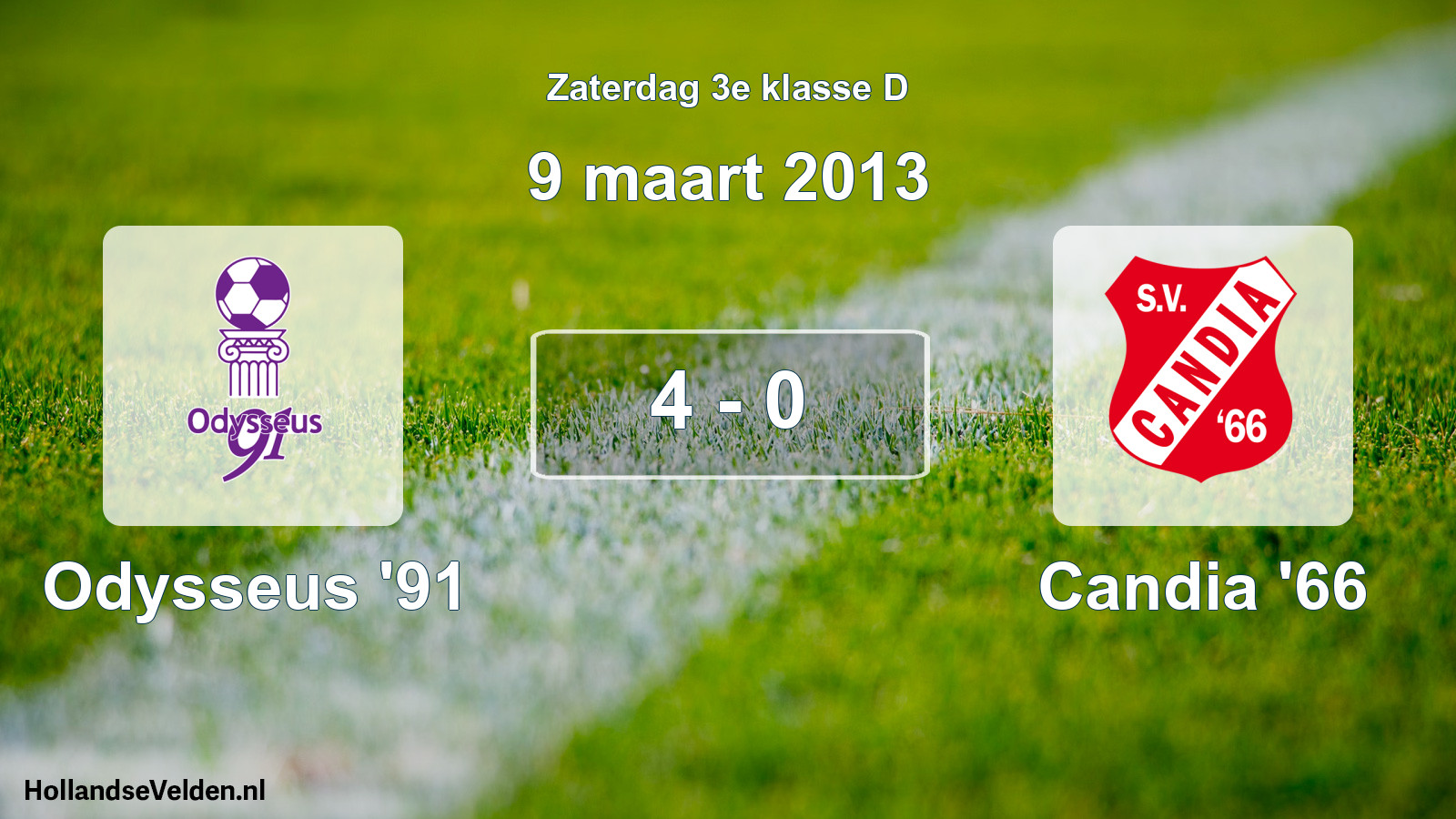 Total number of matches played: Odysseus '91 - Candia '66 4 - 0 (9 March 2013)