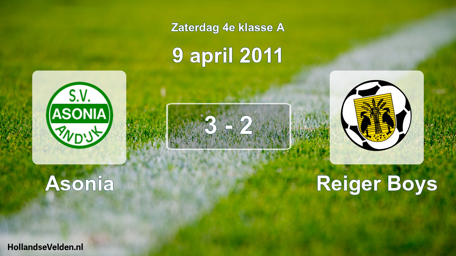 Total number of matches played: Asonia - Reiger Boys 3 - 2 (9 April 2011)