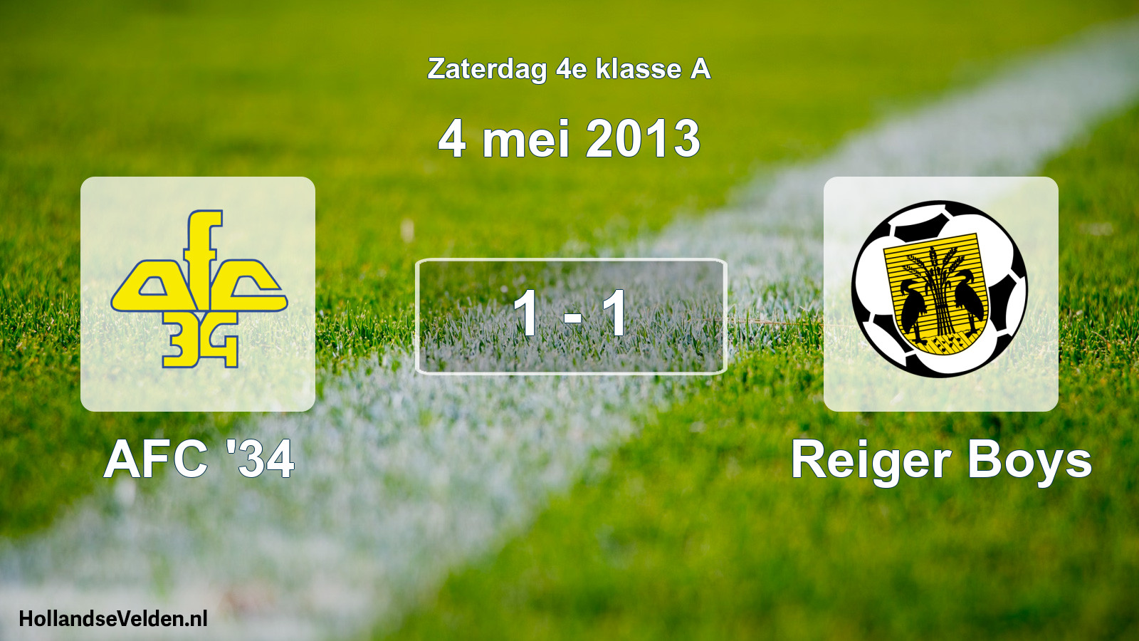 Total number of matches played: AFC '34 - Reiger Boys 1 - 1 (4 May 2013)