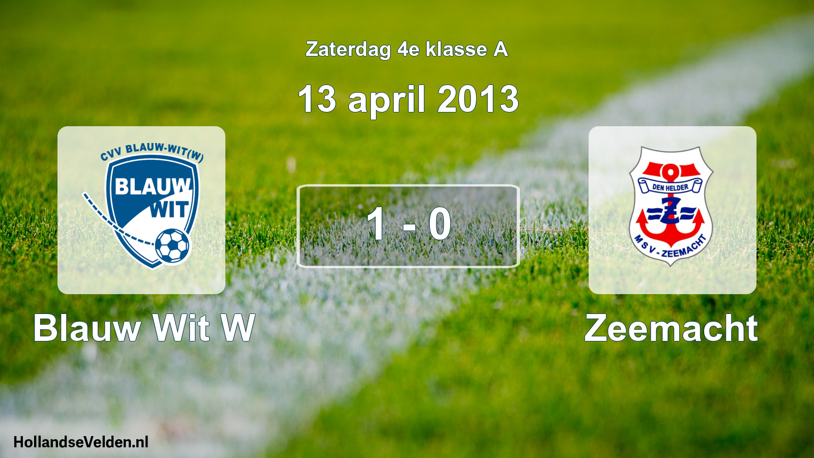 Total number of matches played: Blauw Wit W - Zeemacht 1 - 0 (13 April 2013)