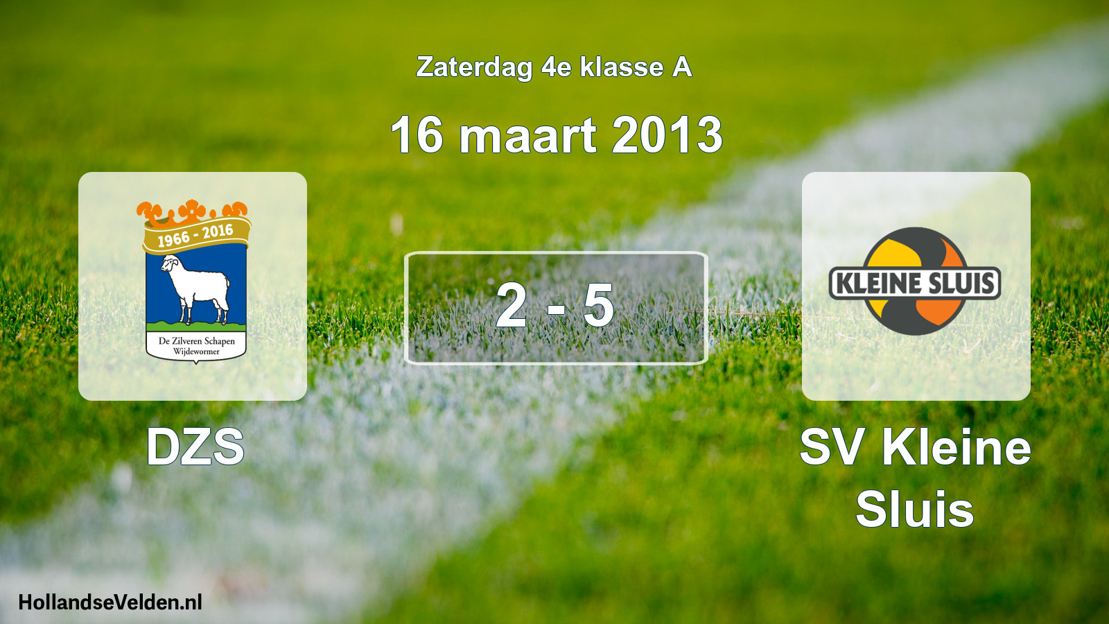 Total number of matches played: DZS - SV Kleine Sluis 2 - 5 (16 March 2013)