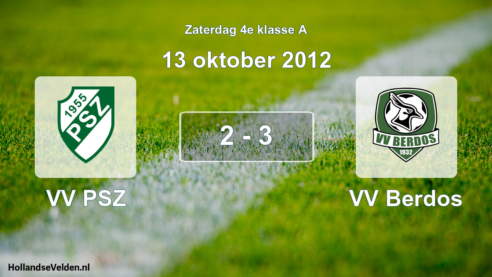 Total number of matches played: VV PSZ - VV Berdos 2 - 3 (13 October 2012)