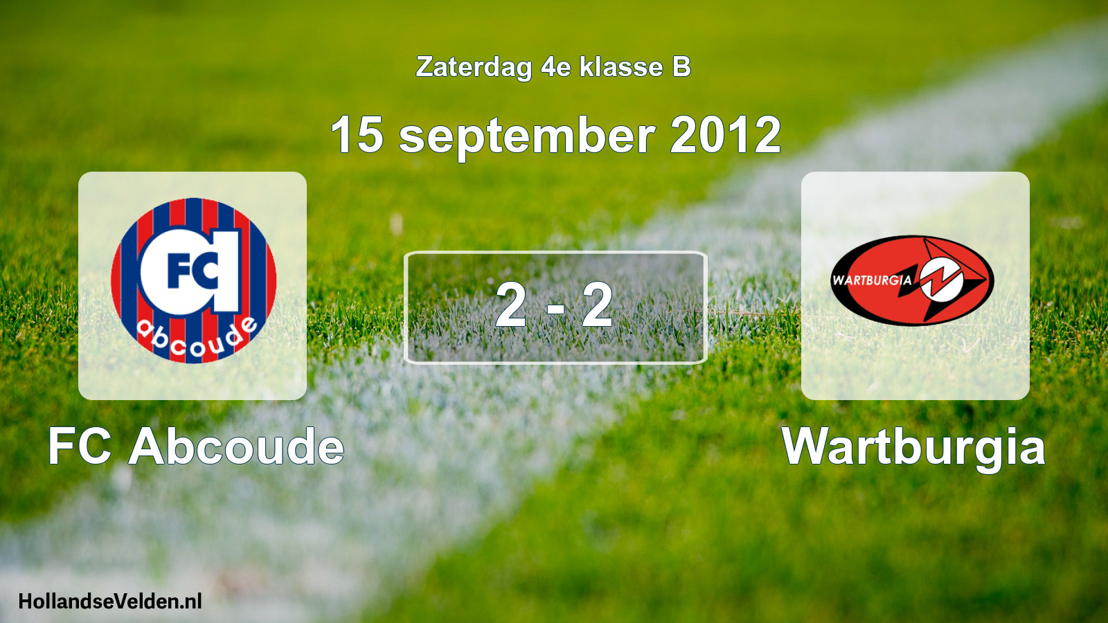 Total number of matches played: FC Abcoude - Wartburgia 2 - 2 (15 September 2012)