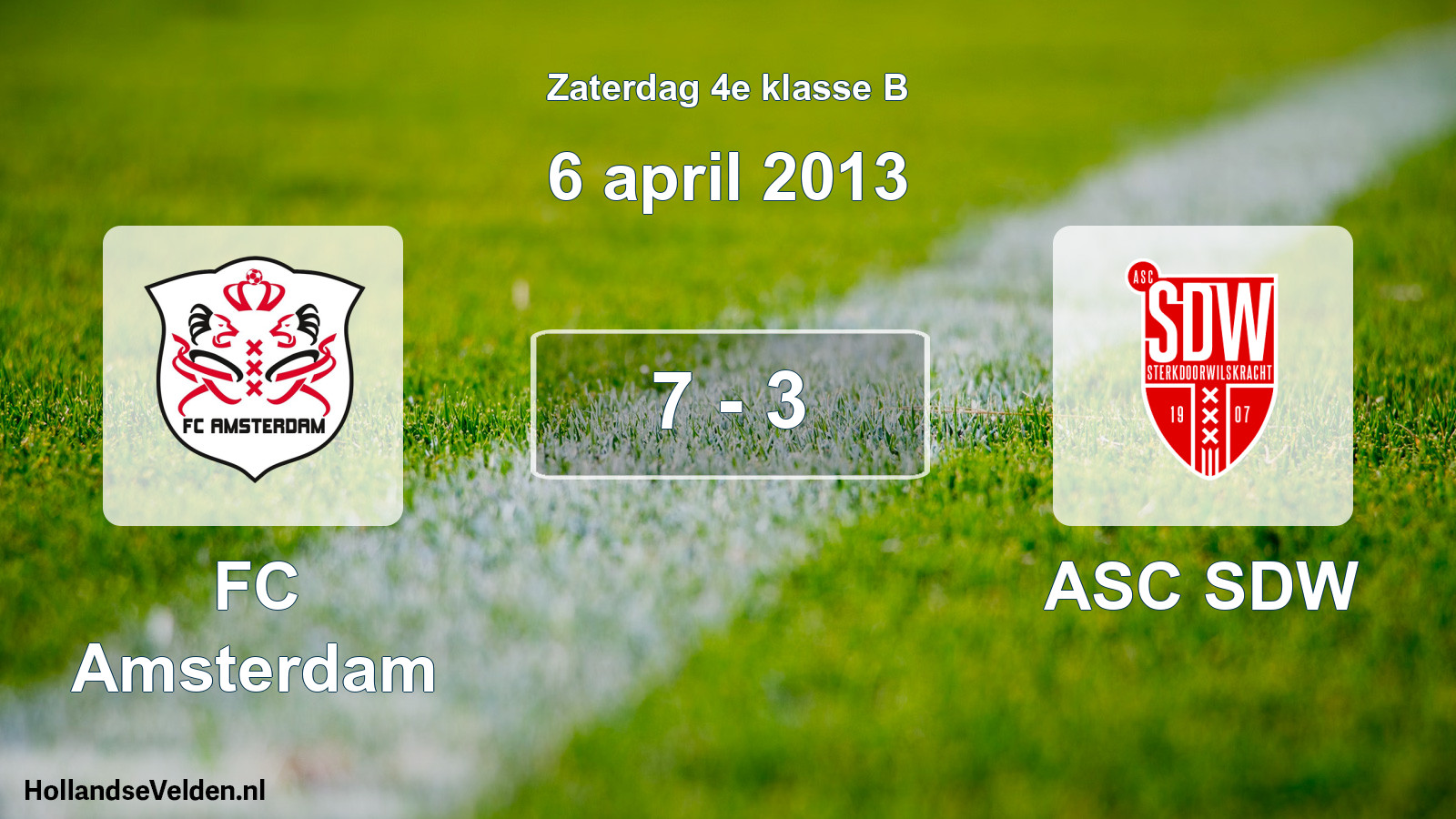 Total number of matches played: FC Amsterdam - ASC SDW 7 - 3 (6 April 2013)