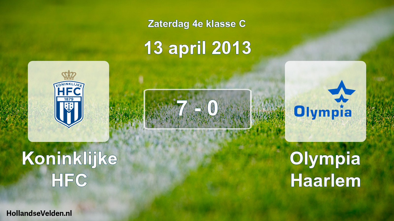 Total number of matches played: Koninklijke HFC - Olympia Haarlem 7 - 0 (13 April 2013)