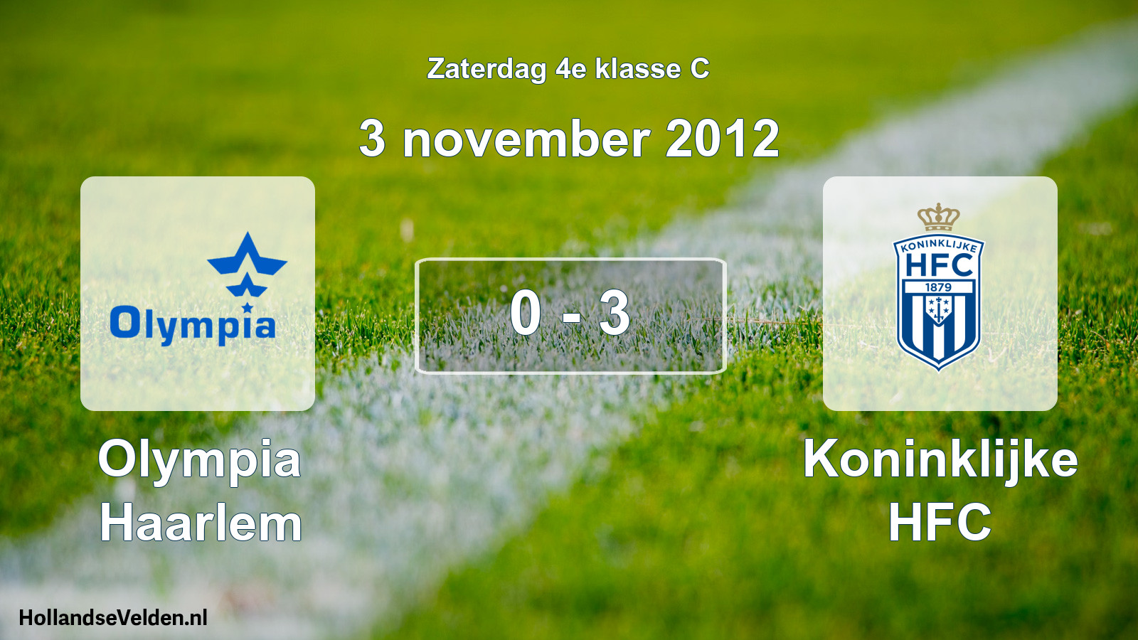 Total number of matches played: Olympia Haarlem - Koninklijke HFC 0 - 3 (3 November 2012)