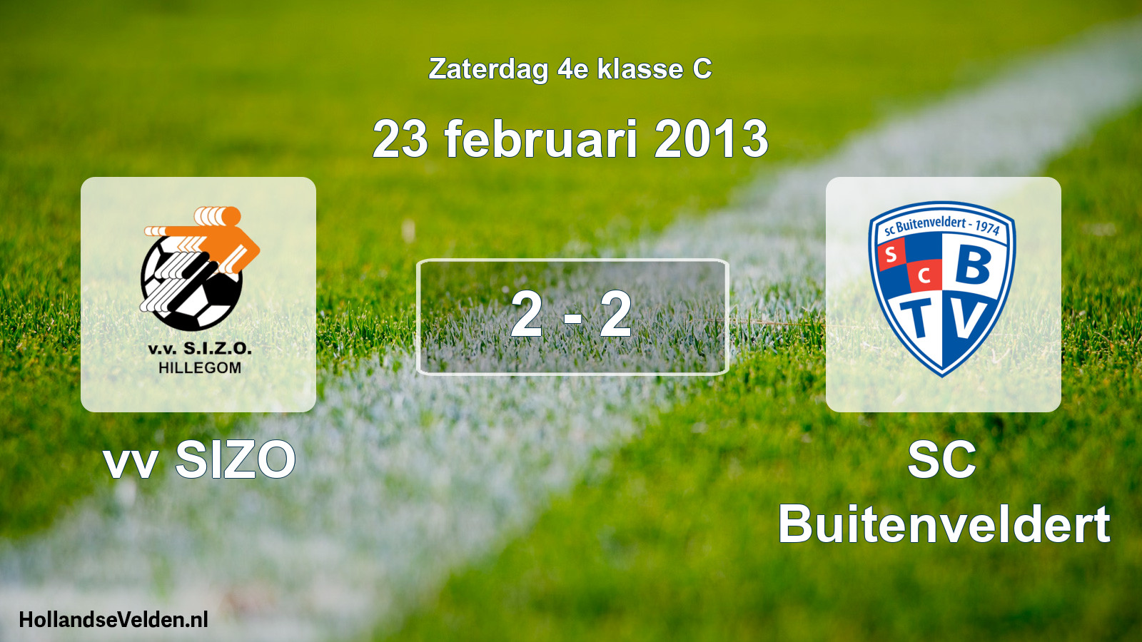 Total number of matches played: vv SIZO - SC Buitenveldert 2 - 2 (23 February 2013)