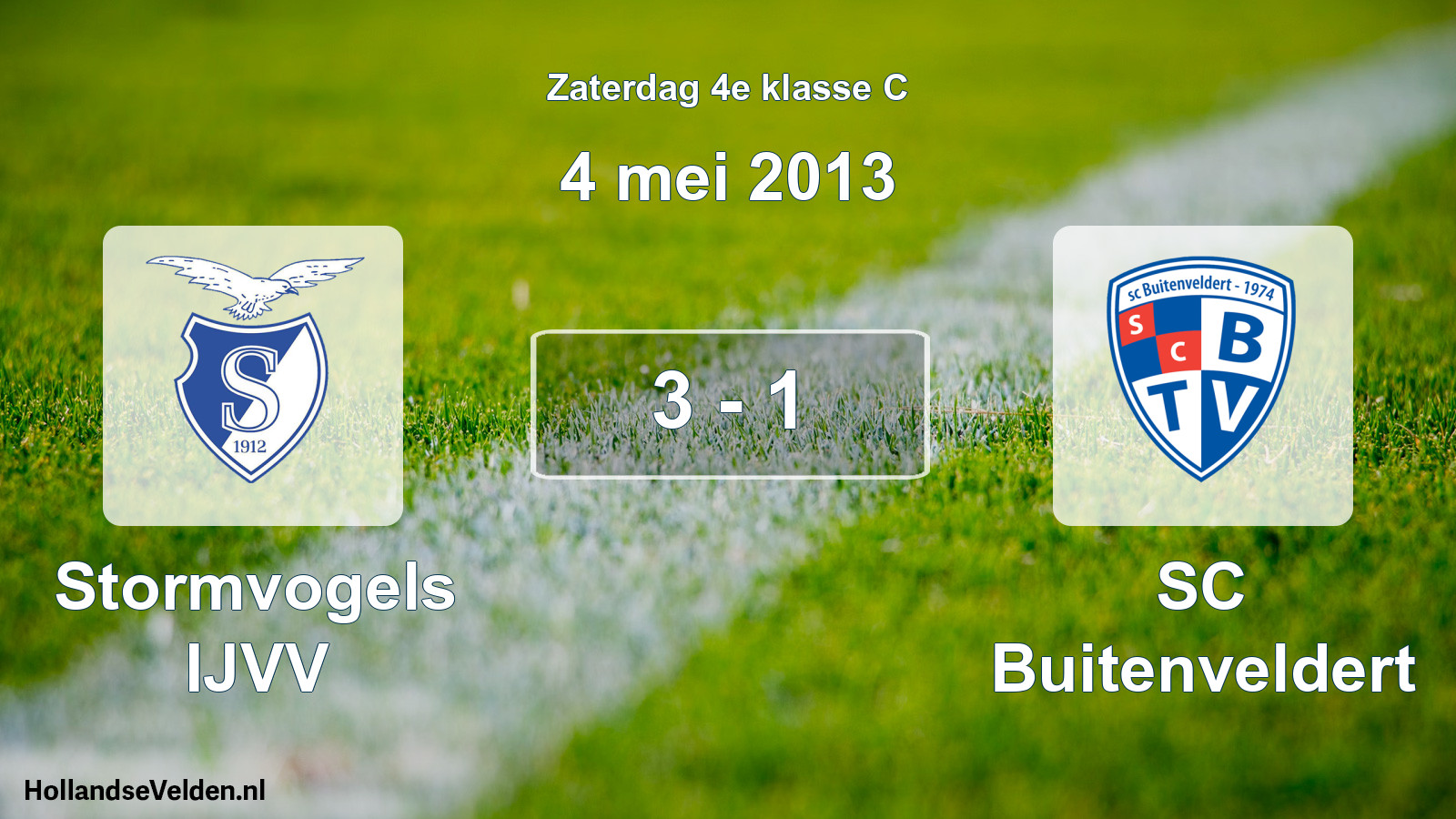 Total number of matches played: Stormvogels IJVV - SC Buitenveldert 3 - 1 (4 May 2013)
