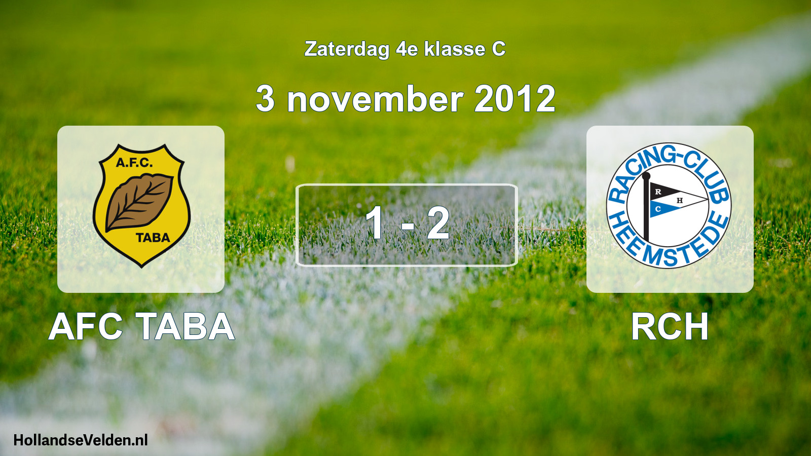Total number of matches played: AFC TABA - RCH 1 - 2 (3 November 2012)