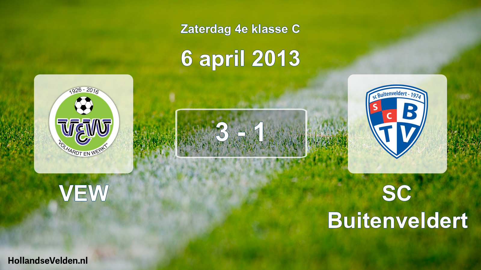 Total number of matches played: VEW - SC Buitenveldert 3 - 1 (6 April 2013)