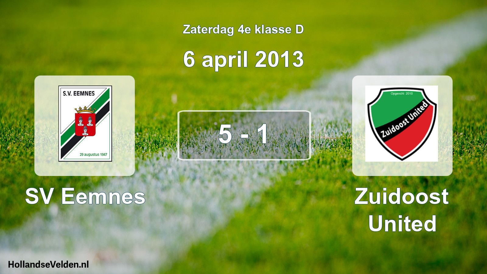 Total number of matches played: SV Eemnes - Zuidoost United 5 - 1 (6 April 2013)