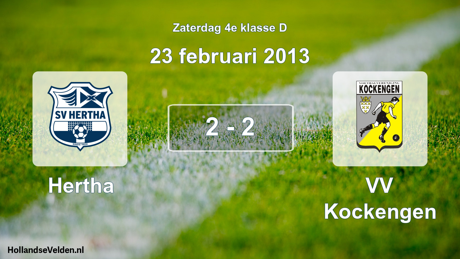 Total number of matches played: Hertha - VV Kockengen 2 - 2 (23 February 2013)