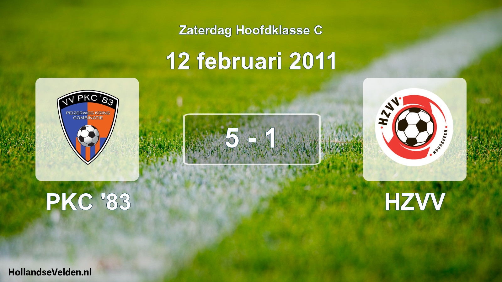 Total number of matches played: PKC '83 - HZVV 5 - 1 (12 February 2011)