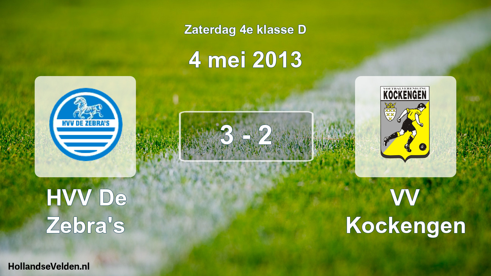 Total number of matches played: HVV De Zebra's - VV Kockengen 3 - 2 (4 May 2013)