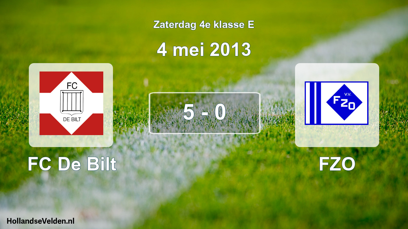 Total number of matches played: FC De Bilt - FZO 5 - 0 (4 May 2013)
