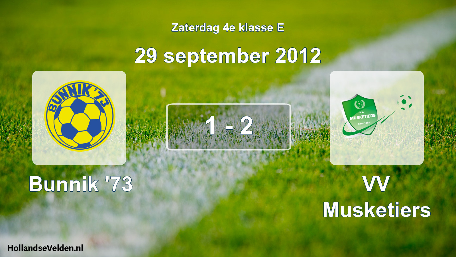 Total number of matches played: Bunnik '73 - VV Musketiers 1 - 2 (29 September 2012)