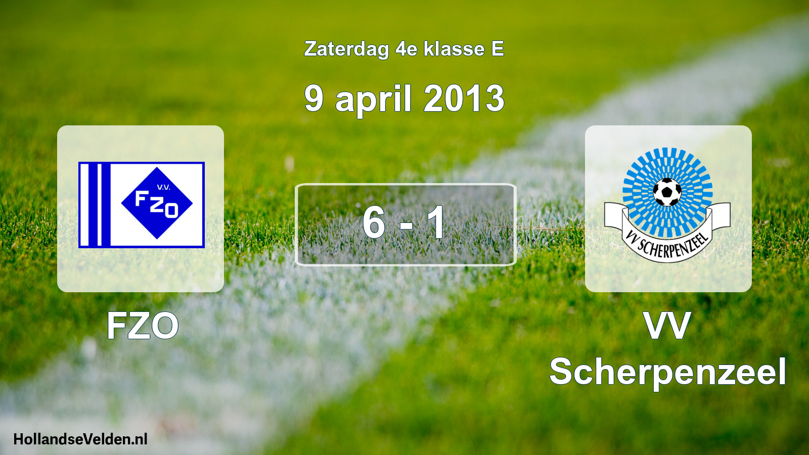 Total number of matches played: FZO - VV Scherpenzeel 6 - 1 (9 April 2013)