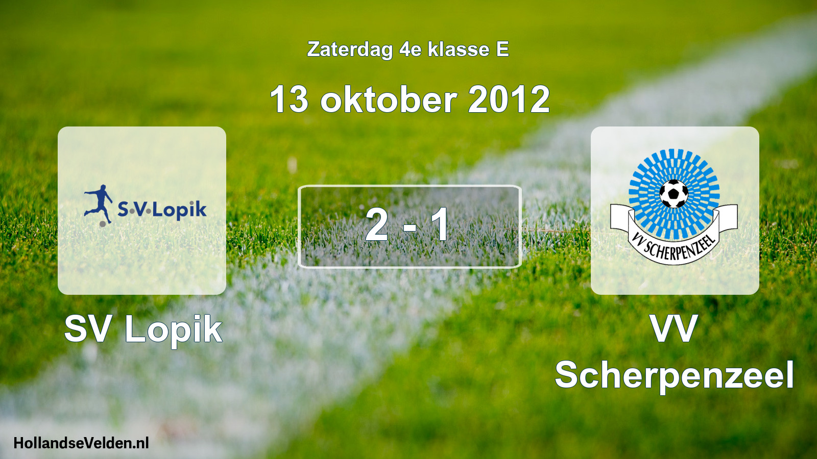 Total number of matches played: SV Lopik - VV Scherpenzeel 2 - 1 (13 October 2012)