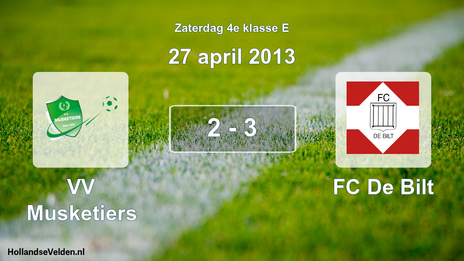 Total number of matches played: VV Musketiers - FC De Bilt 2 - 3 (27 April 2013)