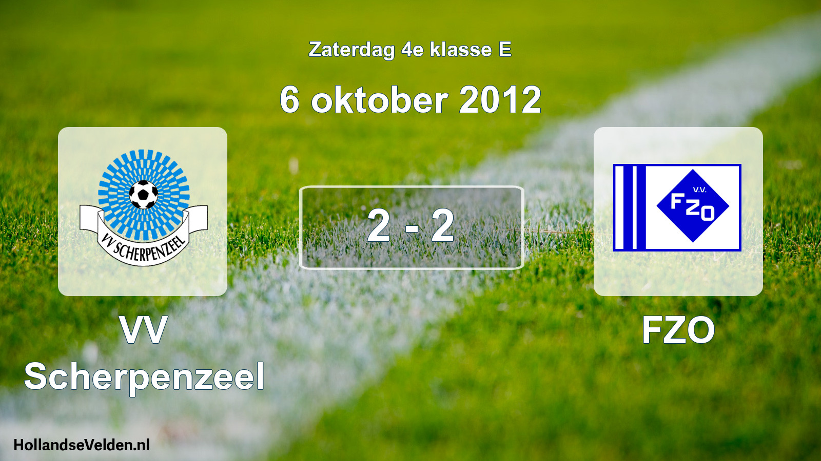 Total number of matches played: VV Scherpenzeel - FZO 2 - 2 (6 October 2012)