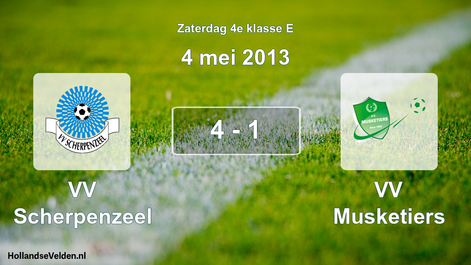 Total number of matches played: VV Scherpenzeel - VV Musketiers 4 - 1 (4 May 2013)