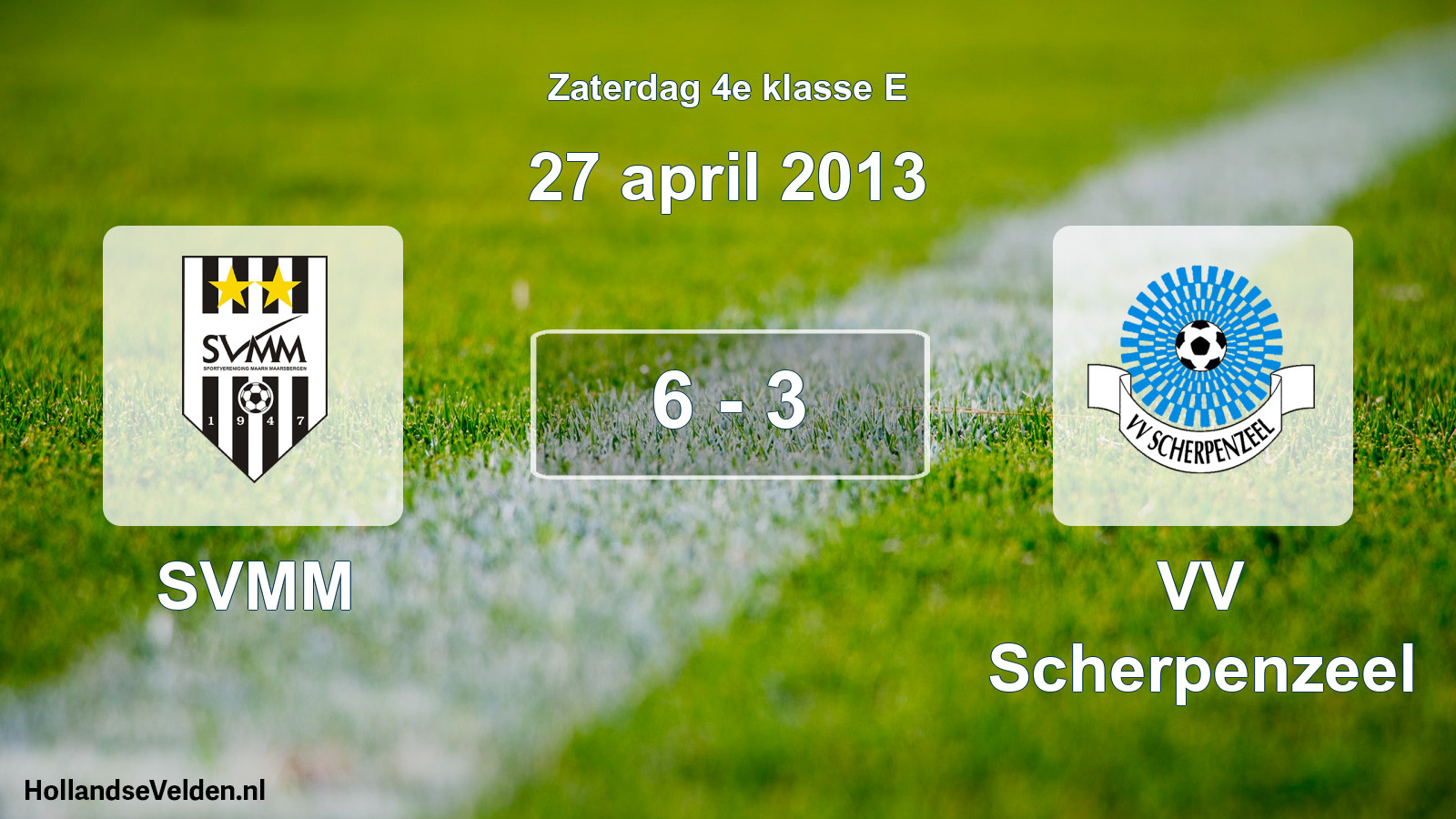 Total number of matches played: SVMM - VV Scherpenzeel 6 - 3 (27 April 2013)