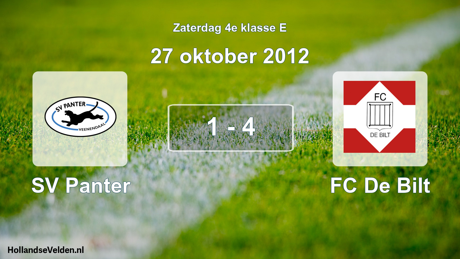 Total number of matches played: SV Panter - FC De Bilt 1 - 4 (27 October 2012)