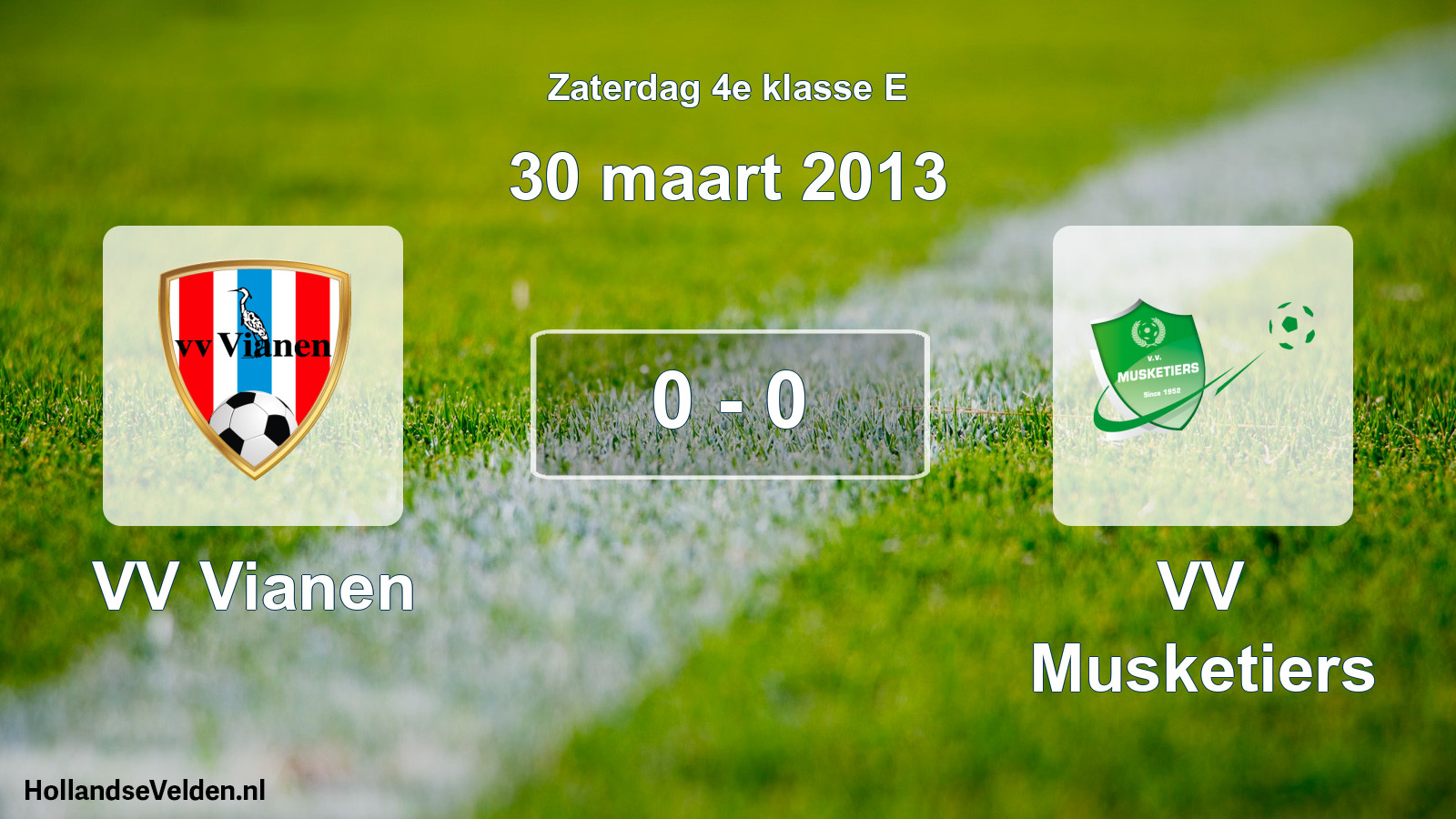 Total number of matches played: VV Vianen - VV Musketiers 0 - 0 (30 March 2013)
