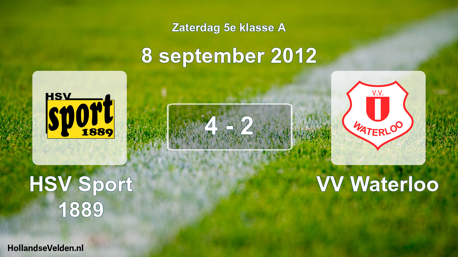 Total number of matches played: HSV Sport 1889 - VV Waterloo 4 - 2 (8 September 2012)