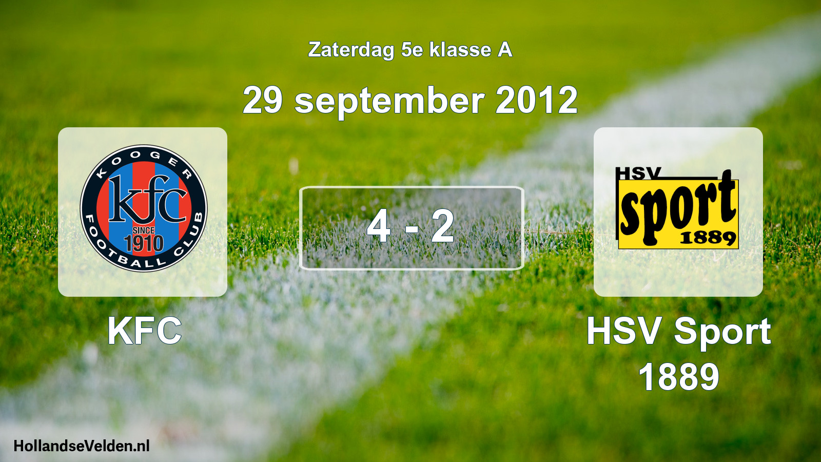 Total number of matches played: KFC - HSV Sport 1889 4 - 2 (29 September 2012)