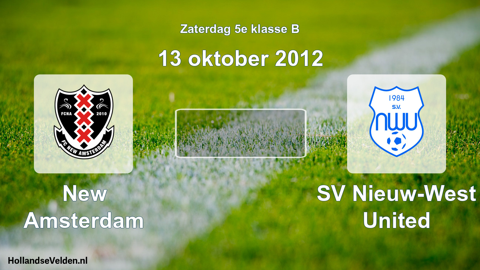 Scheduled Match: New Amsterdam - SV Nieuw-West United (13 October 2012)