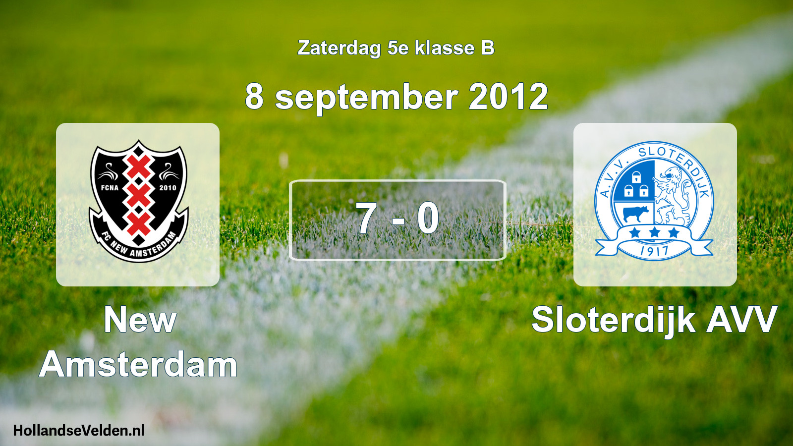 Total number of matches played: New Amsterdam - Sloterdijk AVV 7 - 0 (8 September 2012)