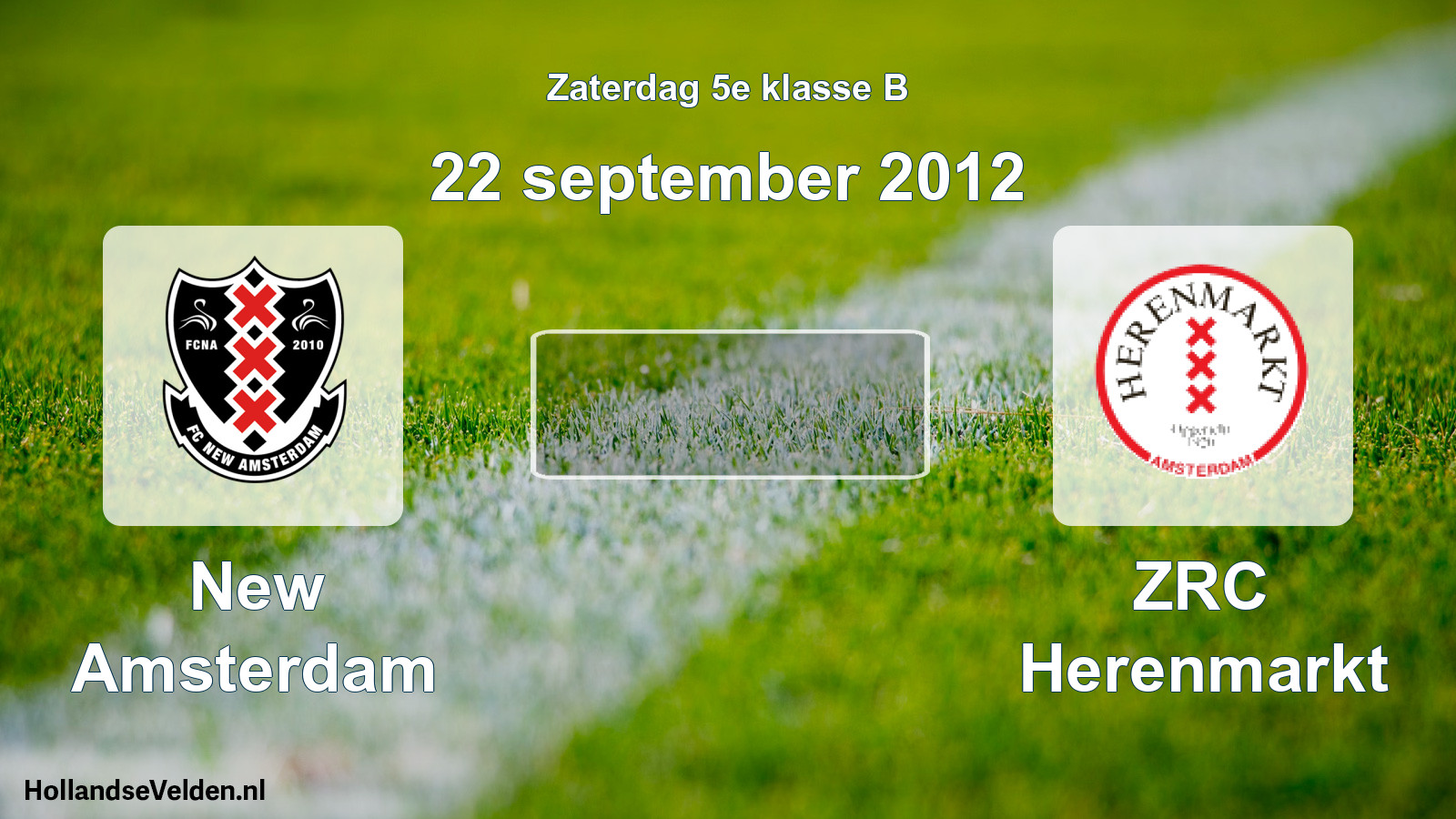 Scheduled Match: New Amsterdam - ZRC Herenmarkt (22 September 2012)