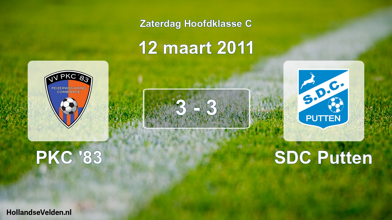 Total number of matches played: PKC '83 - SDC Putten 3 - 3 (12 March 2011)